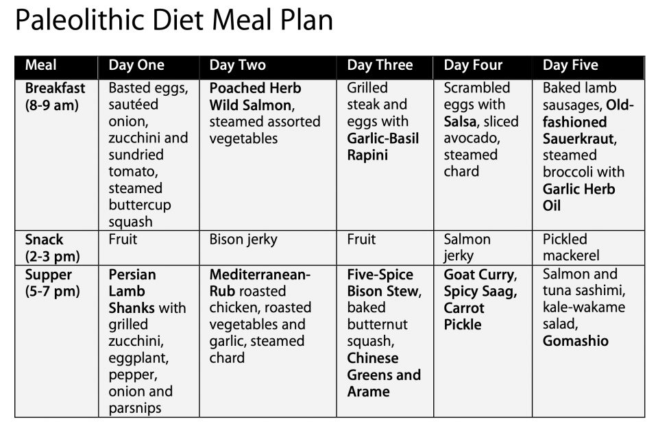 Paleolithic diet recipes 